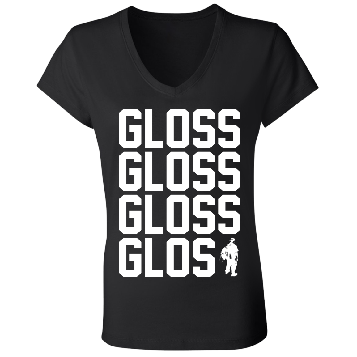 GLOSS ON GLOSS B6005 Ladies' Jersey V-Neck T-Shirt