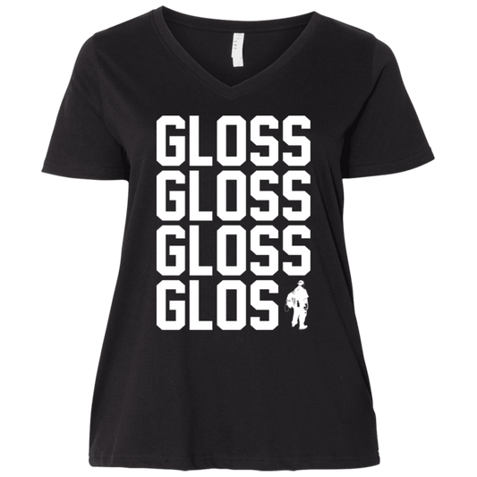GLOSS ON GLOSS Ladies' Curvy V-Neck T-Shirt