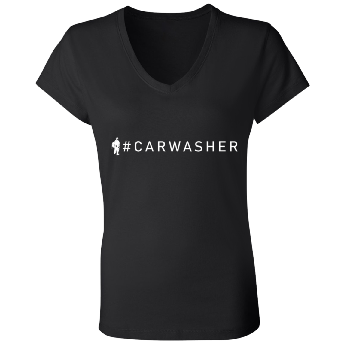 JUST A CAR WASHER B6005 Ladies' Jersey V-Neck T-Shirt